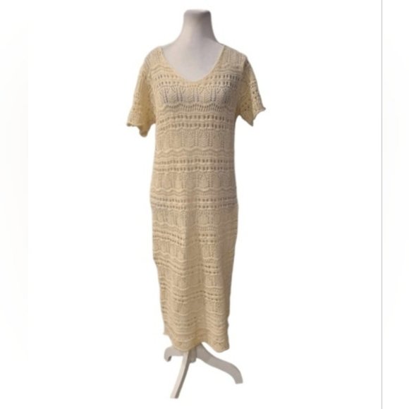 Floris Organic Crochet Maxi Dress Made in Italy BNWT - Picture 1 of 8